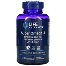 Super Omega-3 EPA/DHA Fish Oil, Sesame Lignans & Olive Extract - 120 softgels