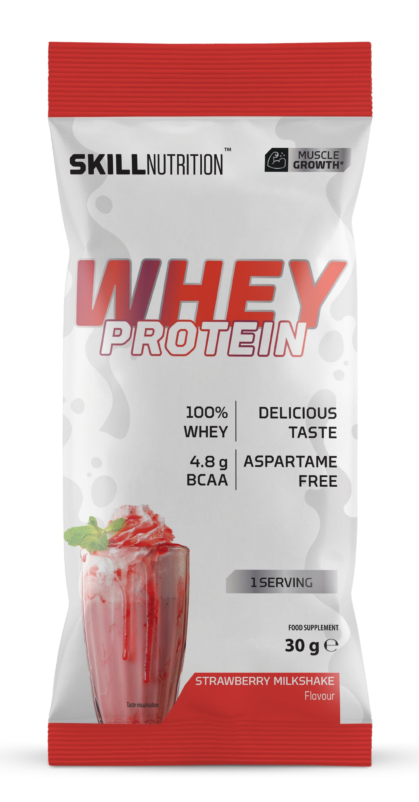 Whey Protein Powder, Strawberry Milkshake - 30g (1 serving)