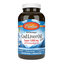 Wild Norwegian Cod Liver Oil Gems, 1000mg - 250 softgels